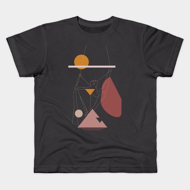 Aerialist Minimal Art Kids T-Shirt by LaBellaCiambella